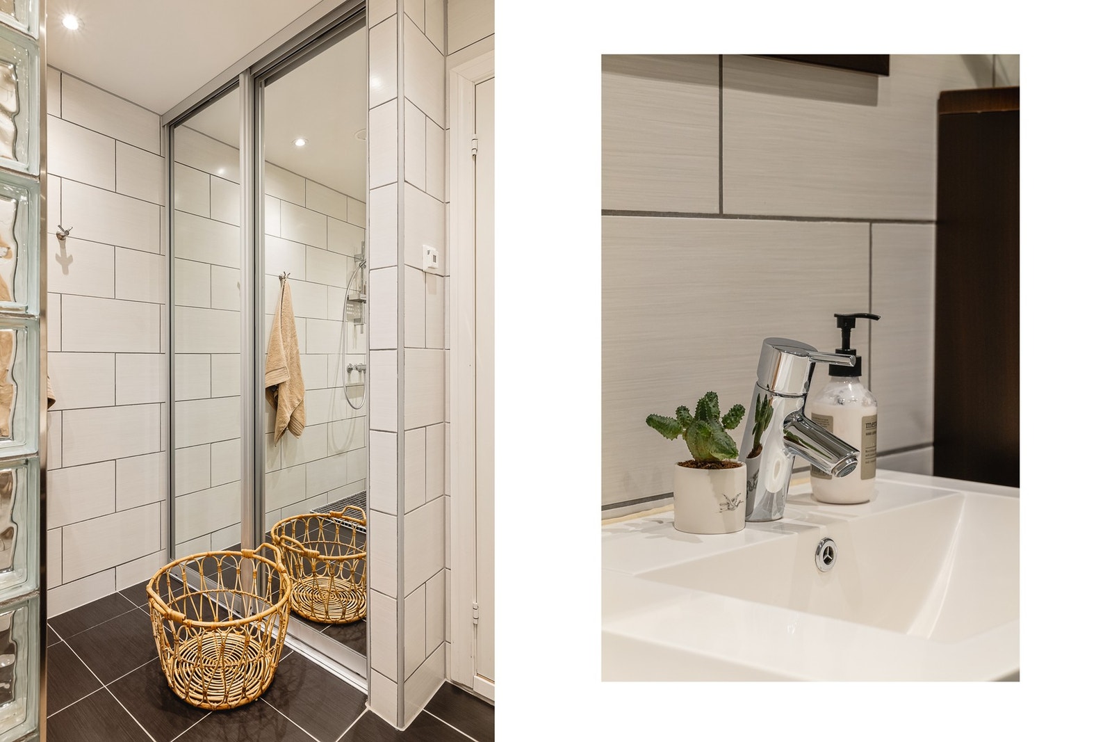 Badet har flislagte vegger. Galleribilde