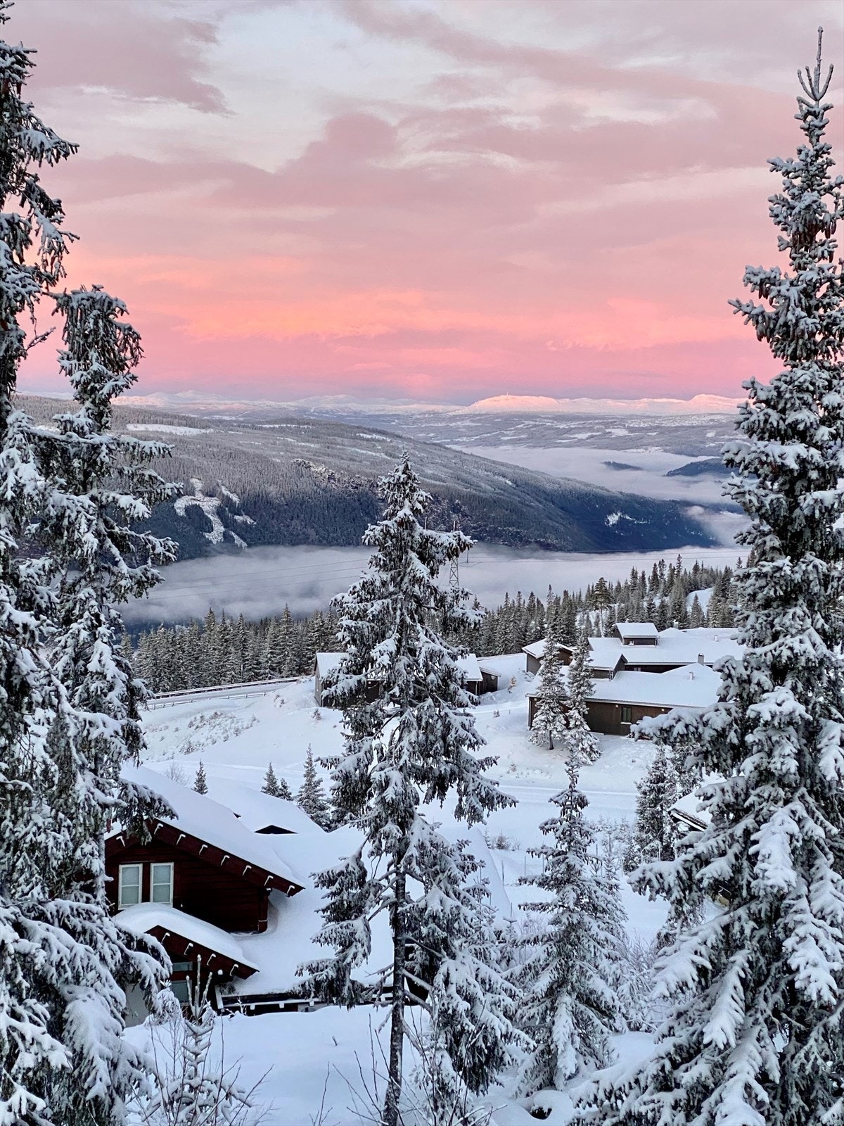 Flott utsikt! Bilde tatt bak hytta og utover området. Galleribilde