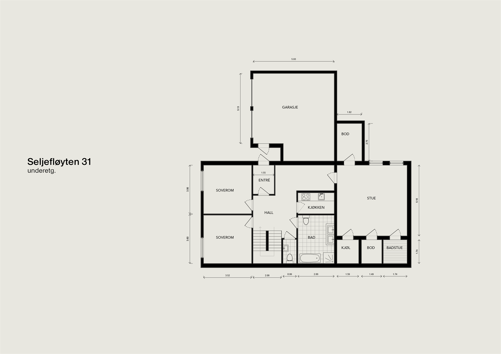 Planskisse underetasje Galleribilde