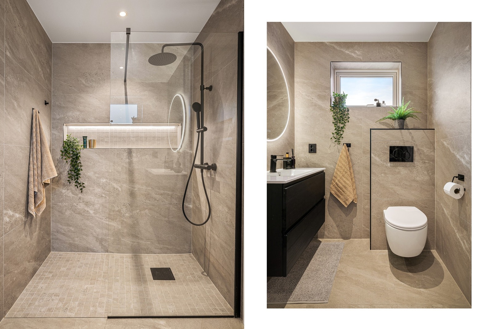 Boligen har to flotte bad, ett i hver etasje. Galleribilde