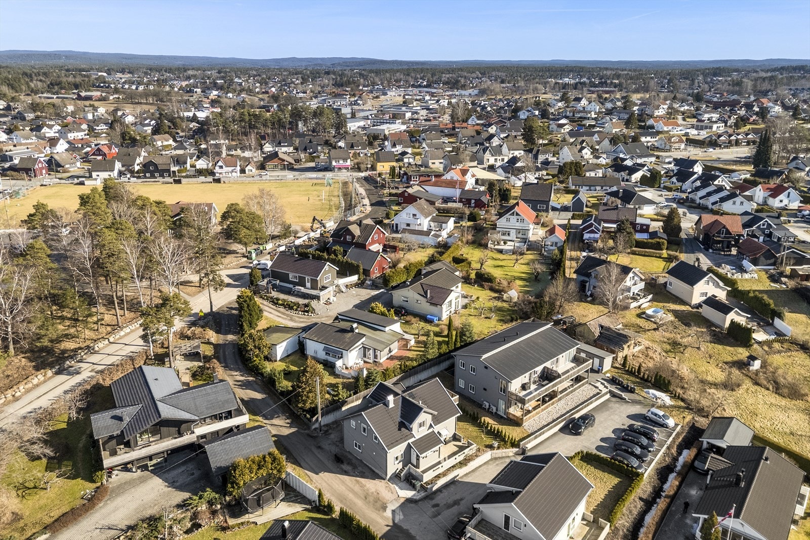 Dronefoto over nabolaget Galleribilde