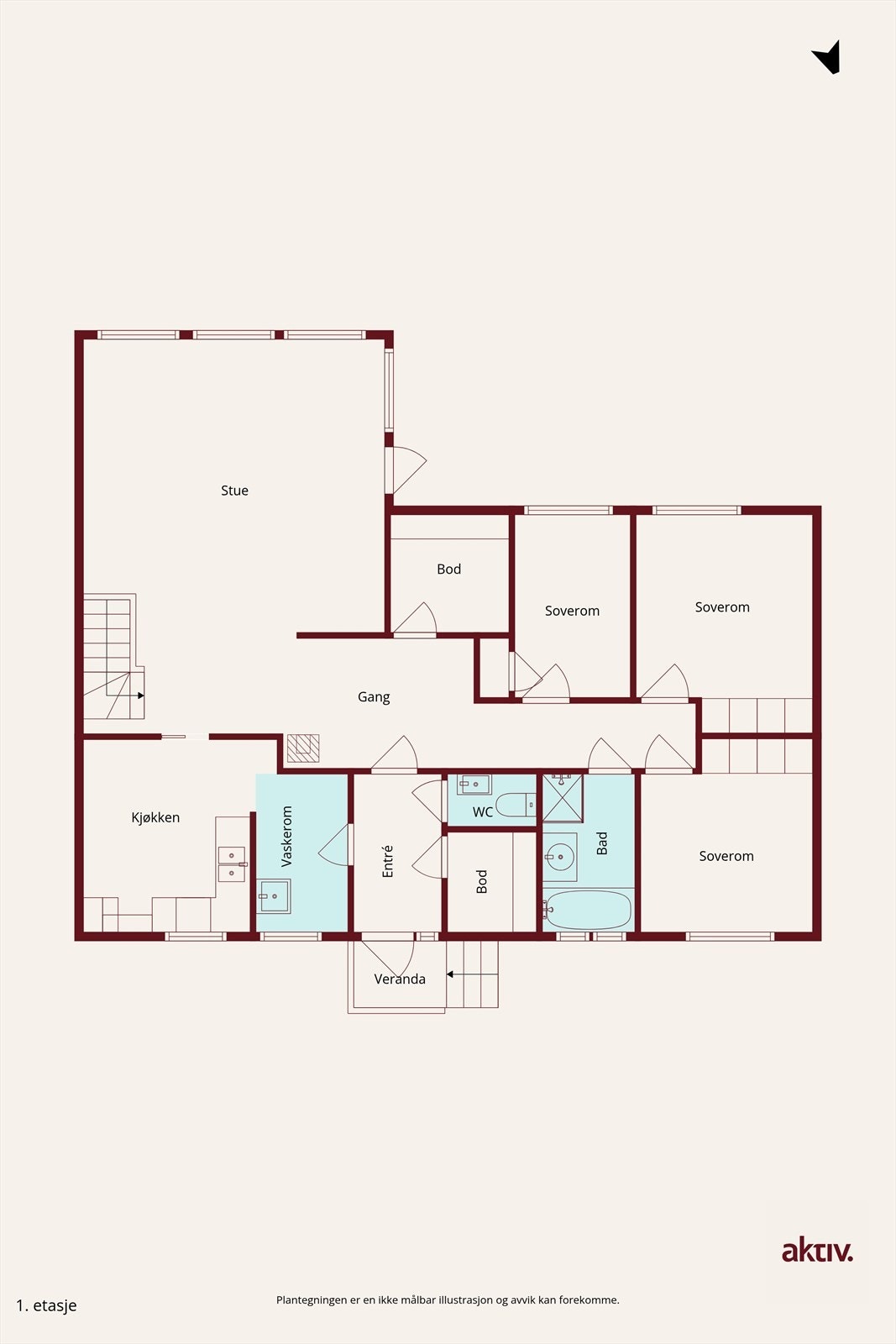 Plantegning hovedetasje Galleribilde