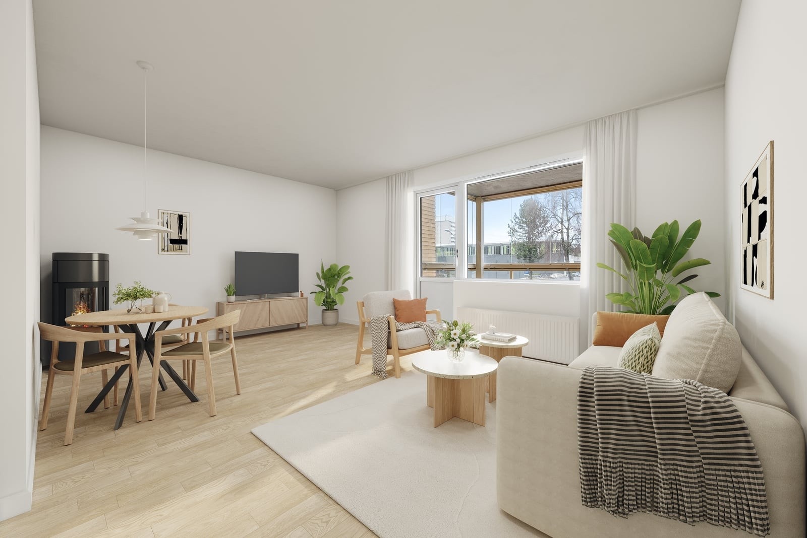 Digital styling for å vise en visualisering av rommets potensial. Galleribilde