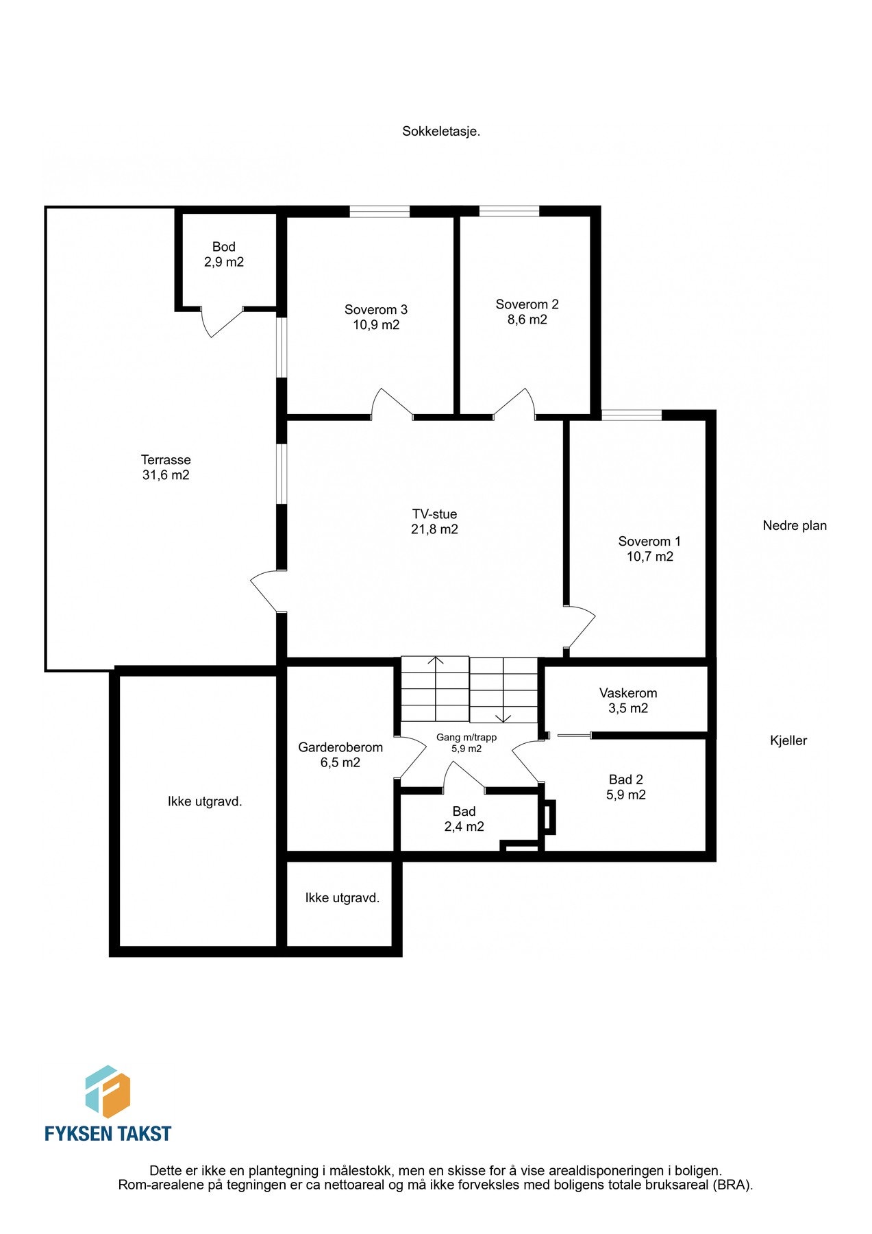 Plantegning sokkeletasje. Galleribilde