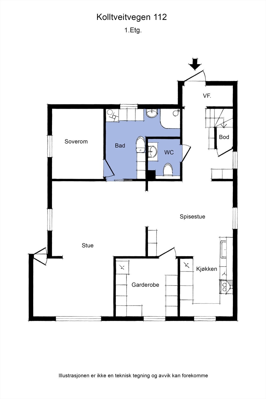 Plantegninger 1. etasje Galleribilde