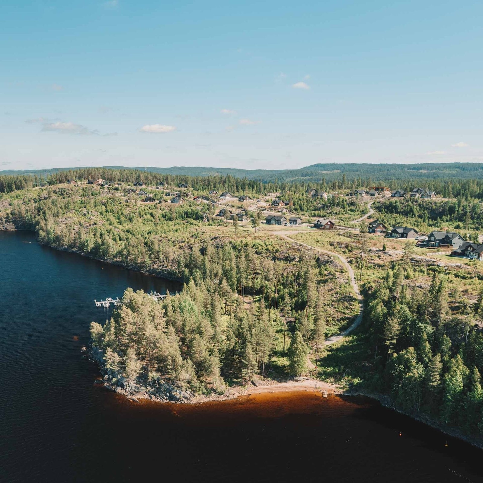 Dronefoto over området. Galleribilde