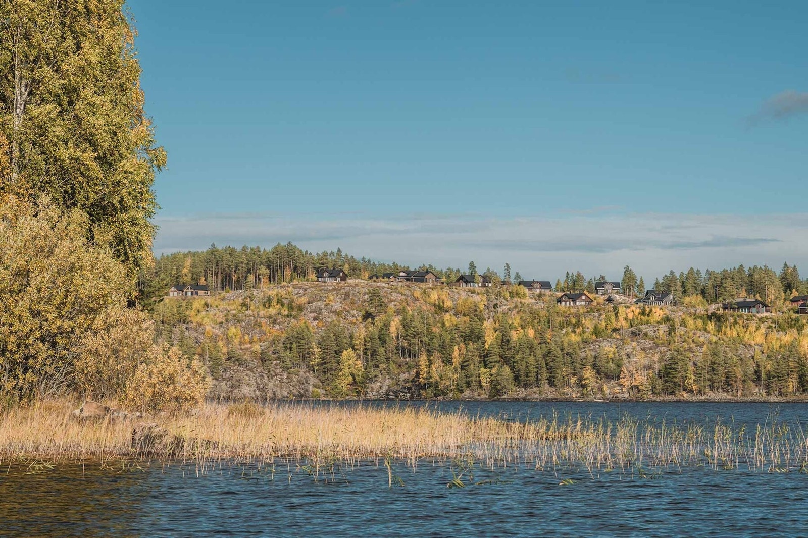 Tomteområdet sett fra vannet. Galleribilde