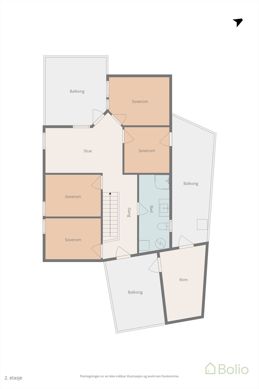 Plantegning loftsetasje Galleribilde