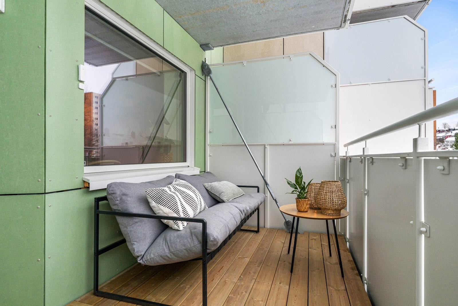 Balkongen er på 8,8m². Galleribilde