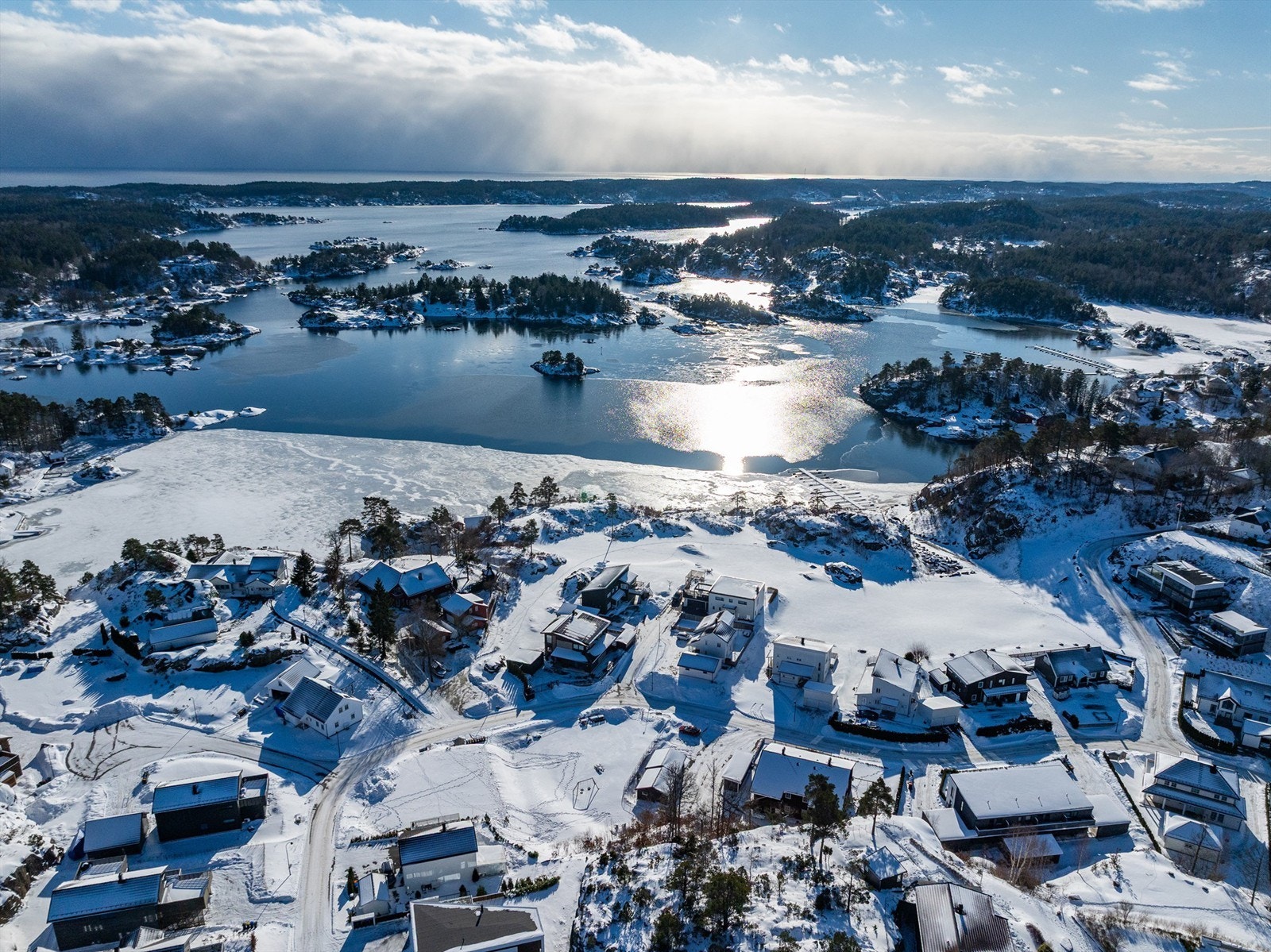 Oversikt over Strengereid, et rolig og naturskjønt område i Arendal kommune Galleribilde