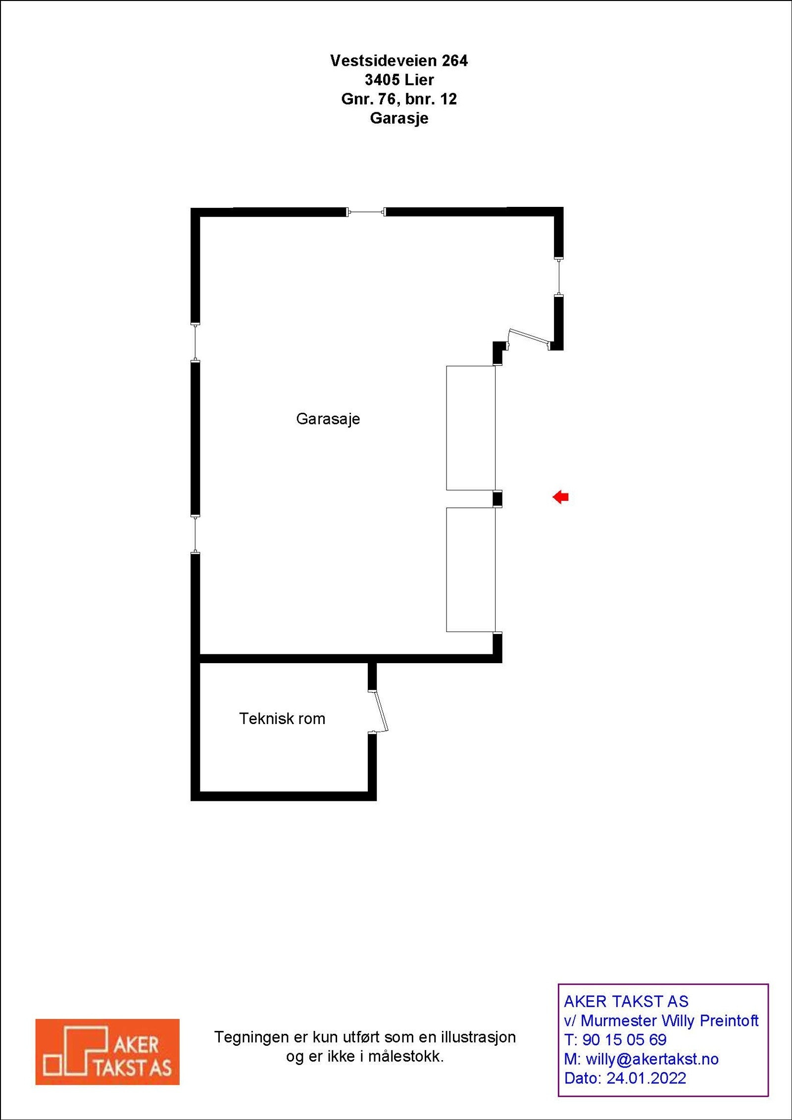 Planløsning garasje Galleribilde