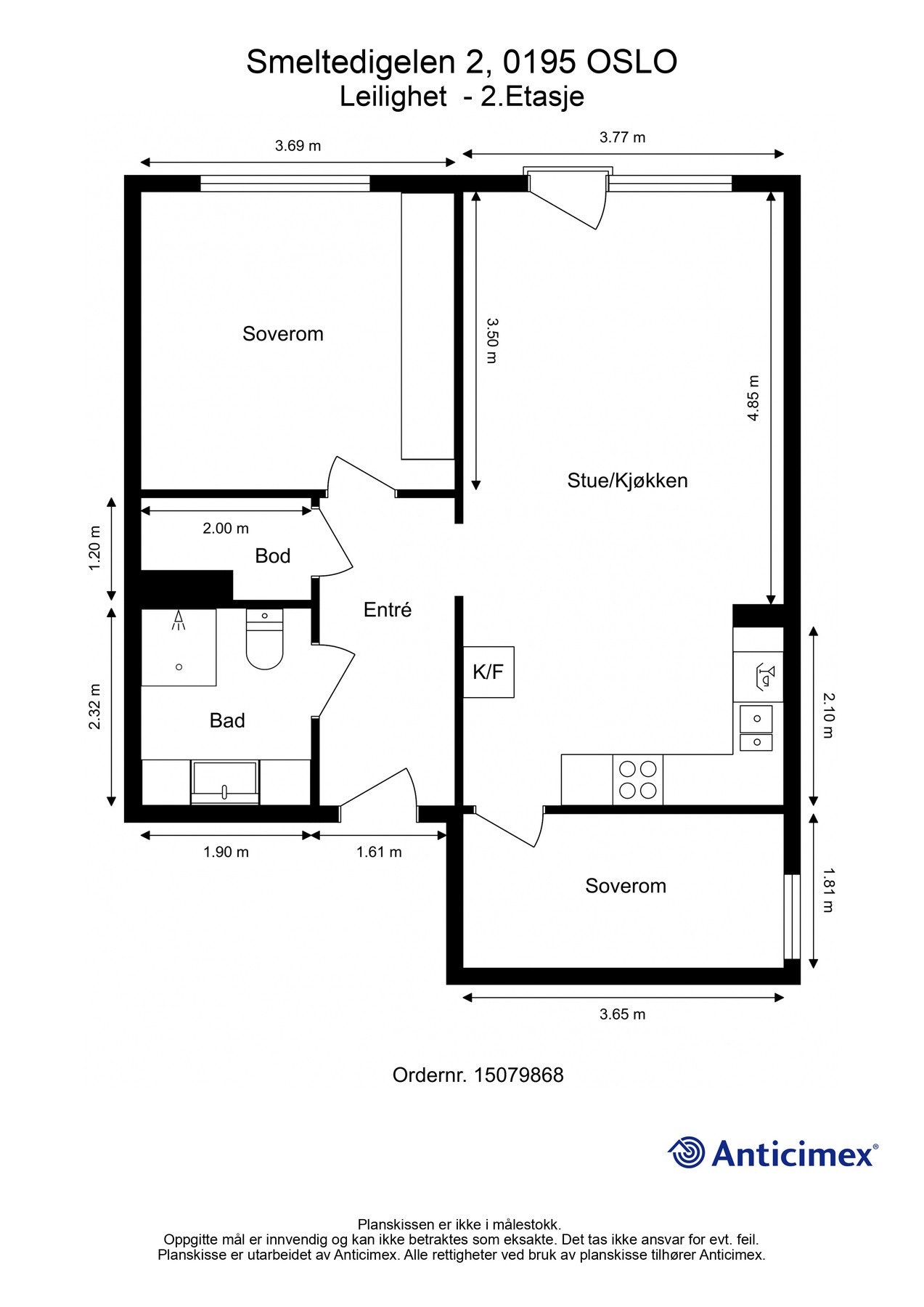 Vi tar en liten titt på plantegningen slik at du har god oversikt før du blar videre. Planløsningen er nemlig helt super! Galleribilde