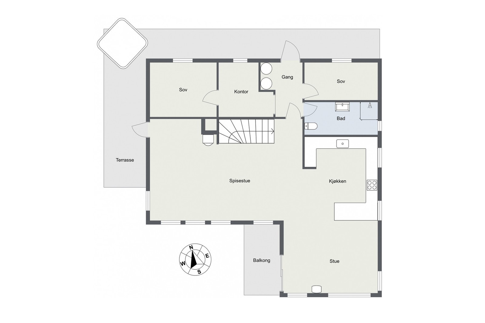 Plantegning hoveetasjen. Galleribilde