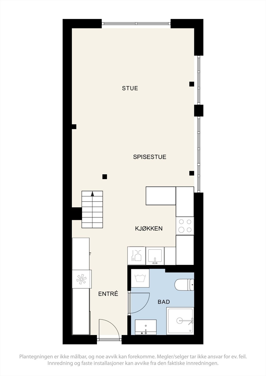 Leiligheten har en arealeffektiv planløsning. Galleribilde