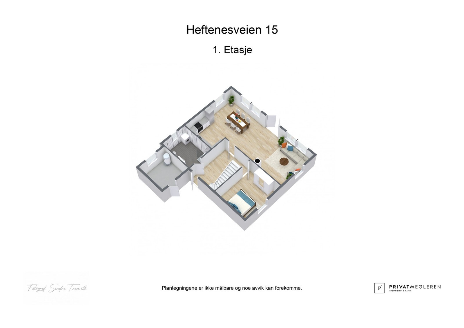 3D plantegning 1.etg. laget av fotograf Galleribilde