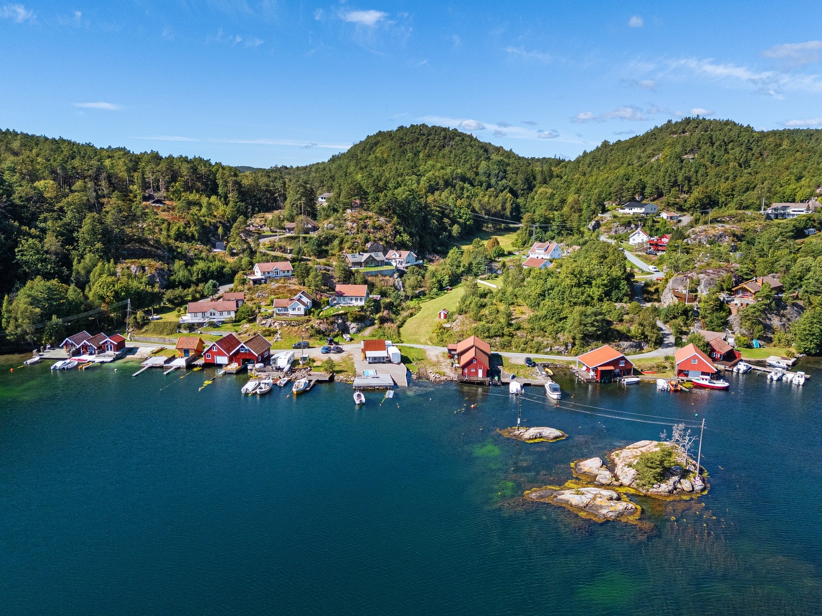 Dronebilde over området Galleribilde