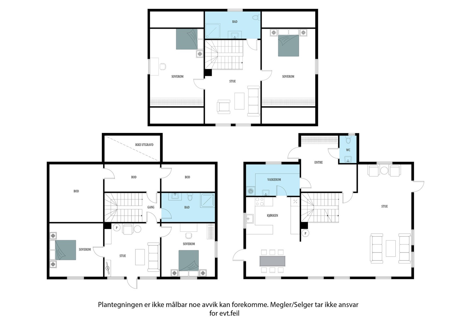 Planskisse alle etasjer Galleribilde