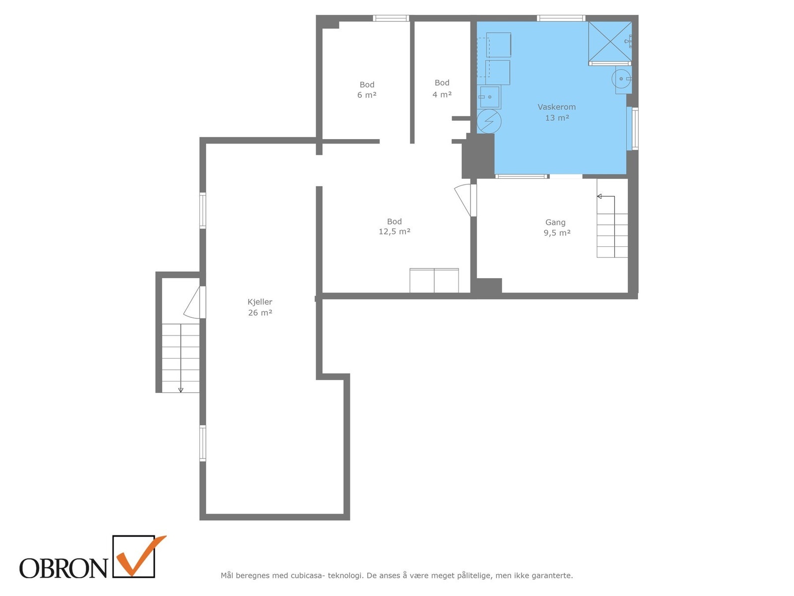 Planskisse kjeller. Galleribilde