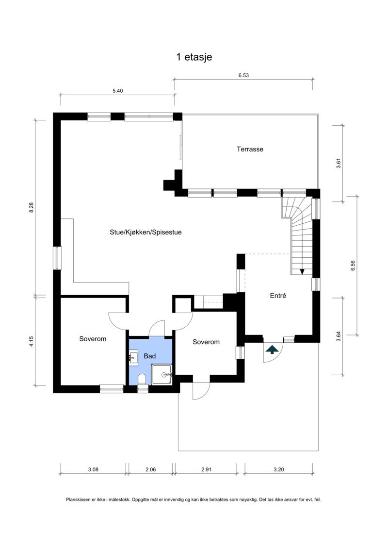 Plantegning 1. etasje Galleribilde