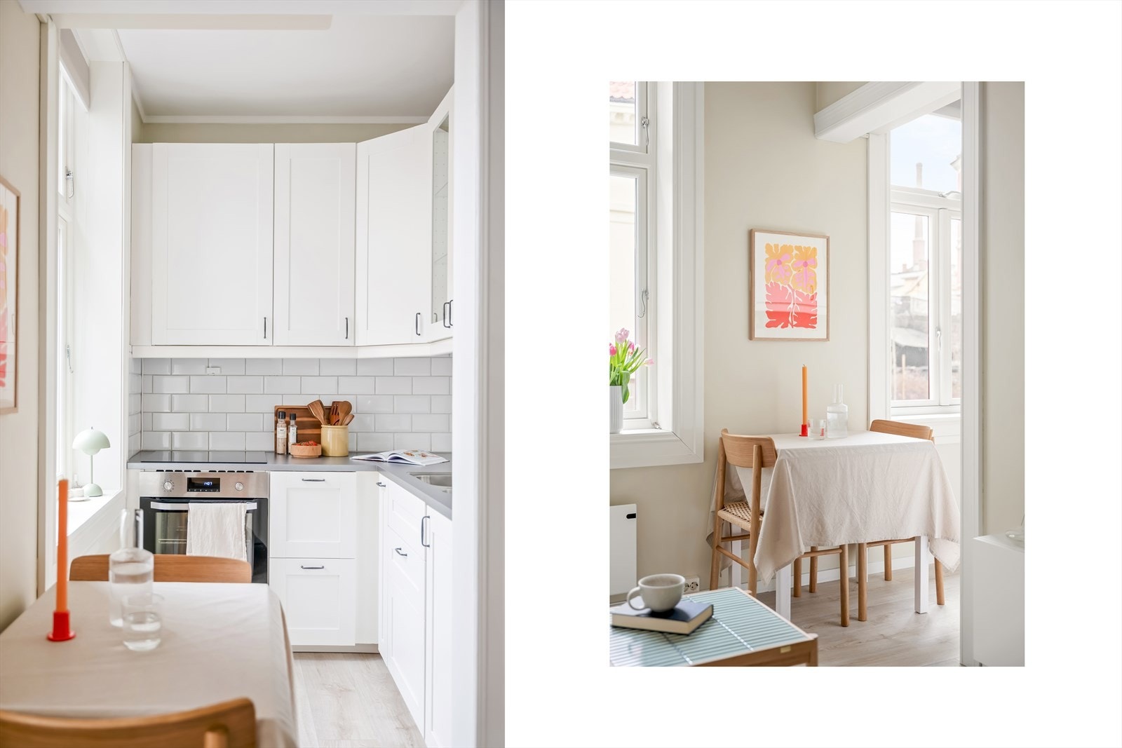 Kjøkkenet er fra 2018 og fremstår klassisk og tidløst med profilerte fronter og integrerte hvitevarer. Galleribilde