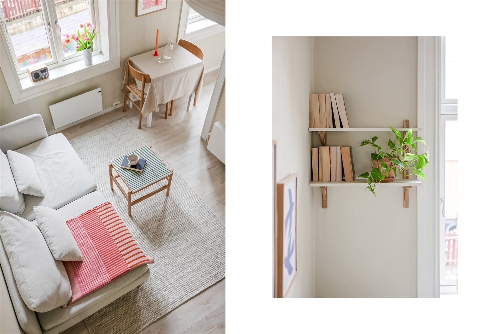 Store vindusflater og lyse overflater gir en luftig atmosfære. Galleribilde