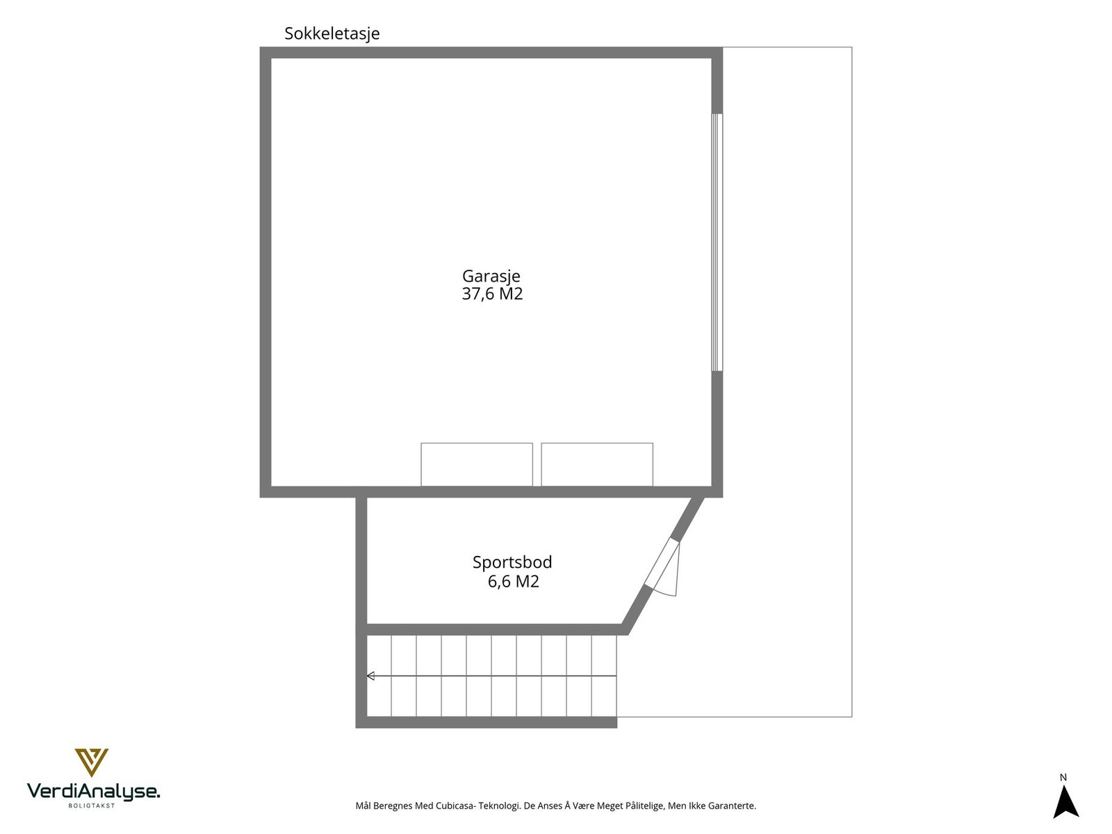 Plantegning garasje og sportsbod. Galleribilde