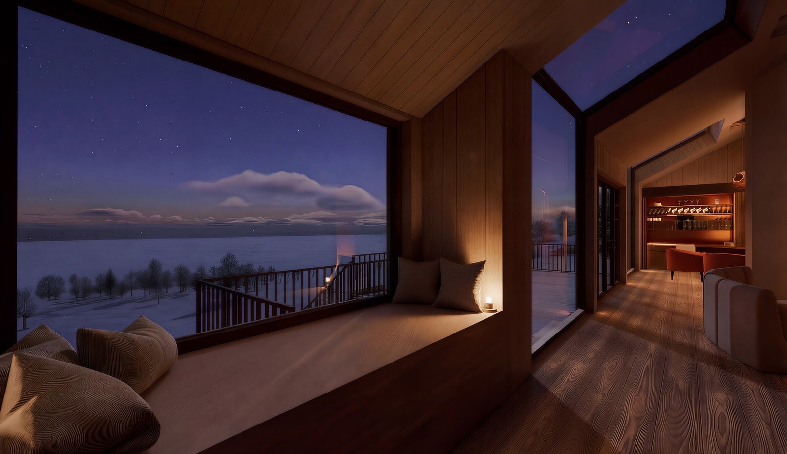 Delikat lesealkove med vakker utsikt - en rolig oase for avslapning og inspirasjon Galleribilde