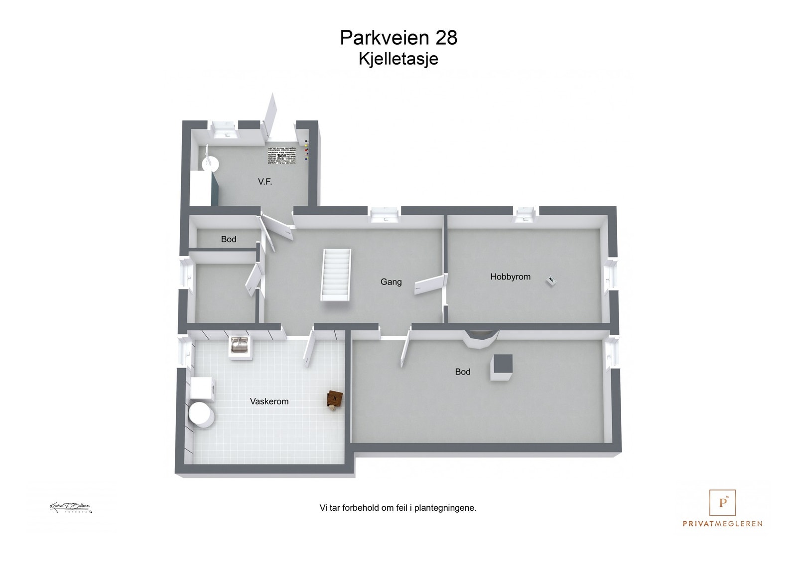 3 D plantegning kjeller Galleribilde