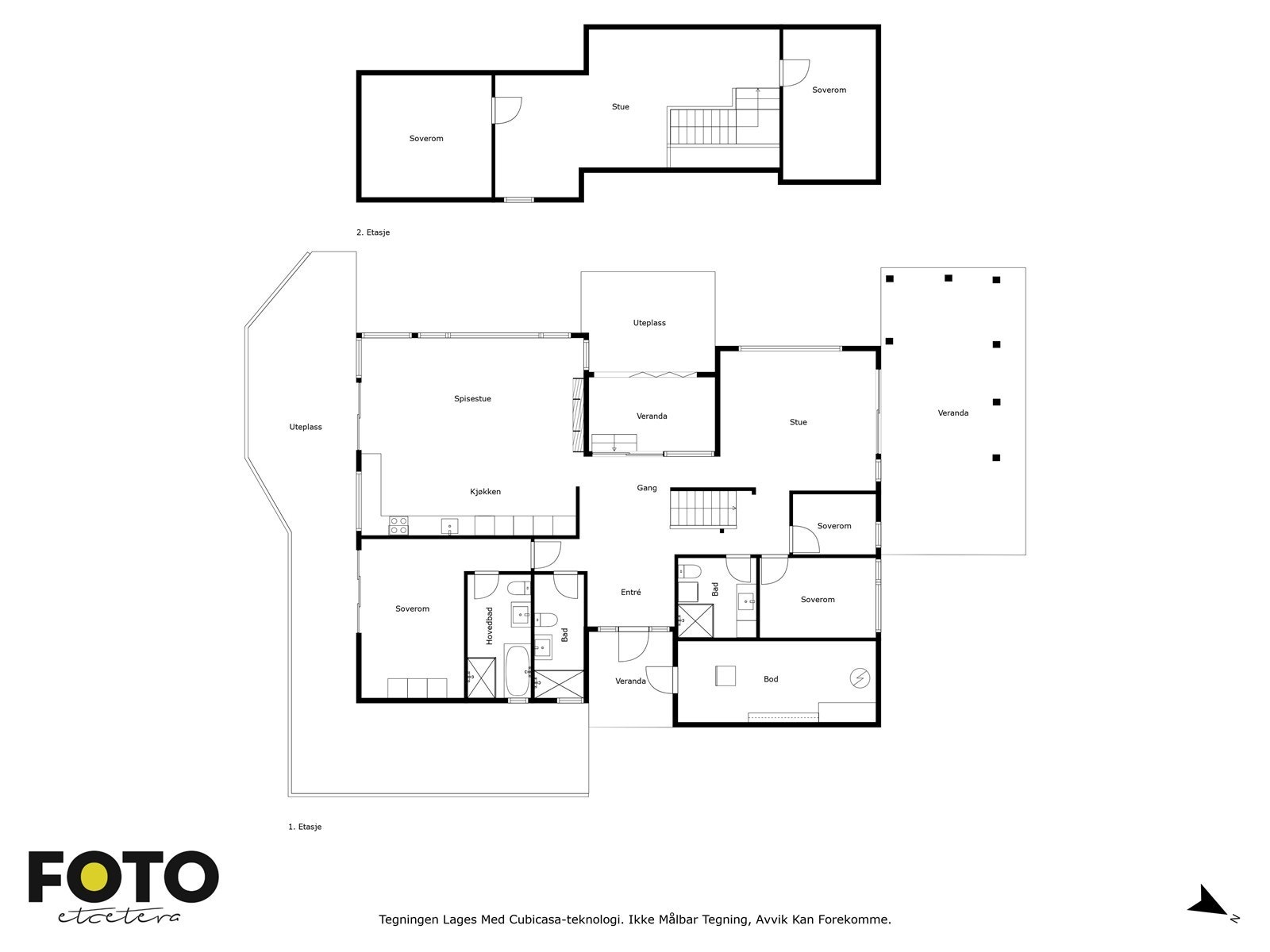 Plantegning 1.- og 2. etasje Galleribilde
