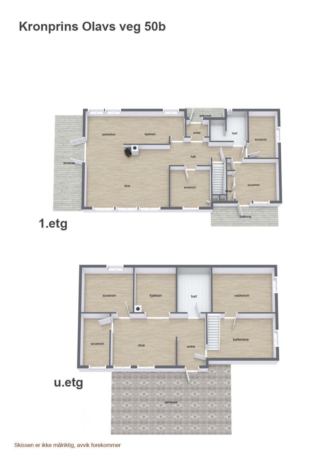 Plantegning av begge etasjene. Galleribilde