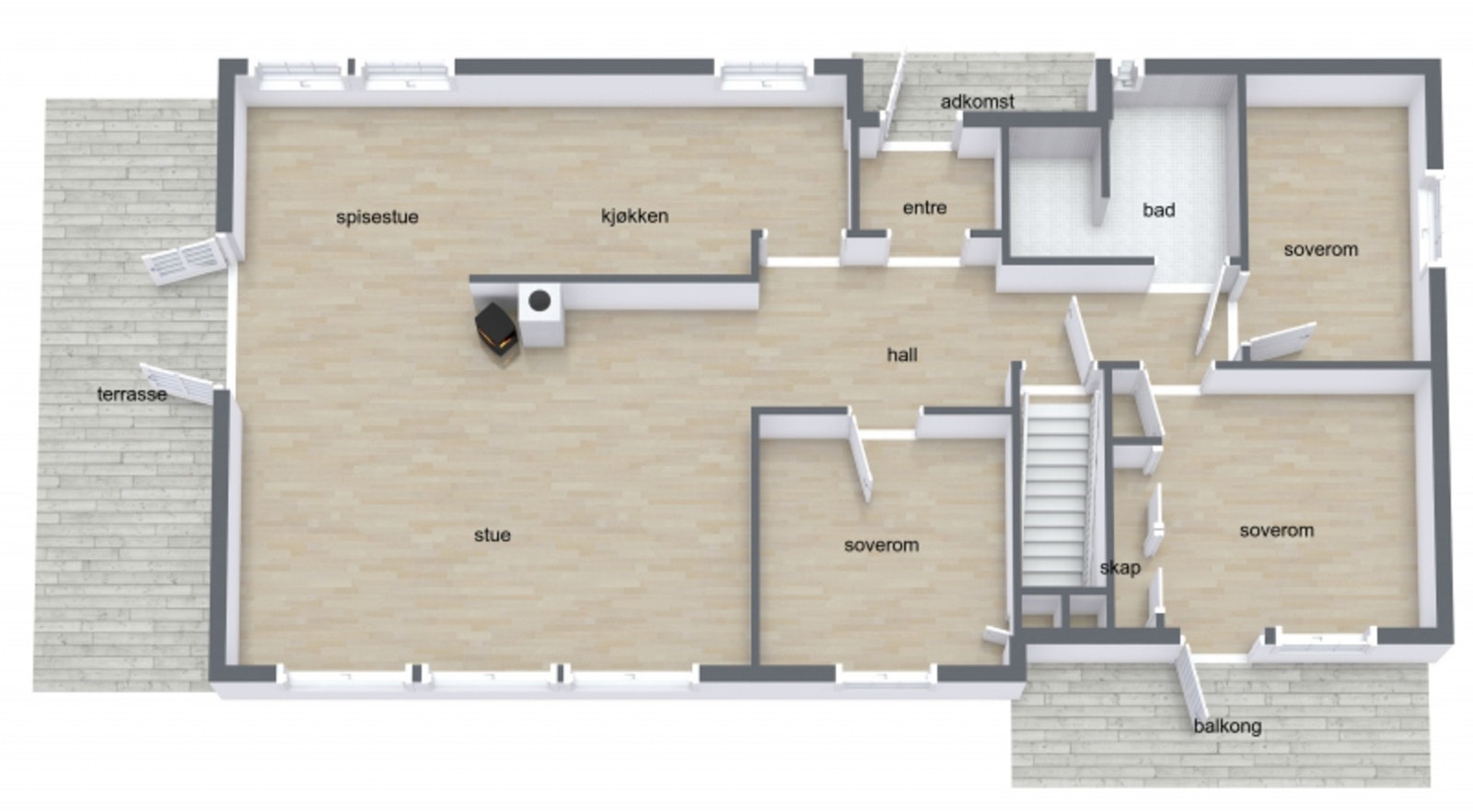 Plantegning av 1.etasje. Galleribilde