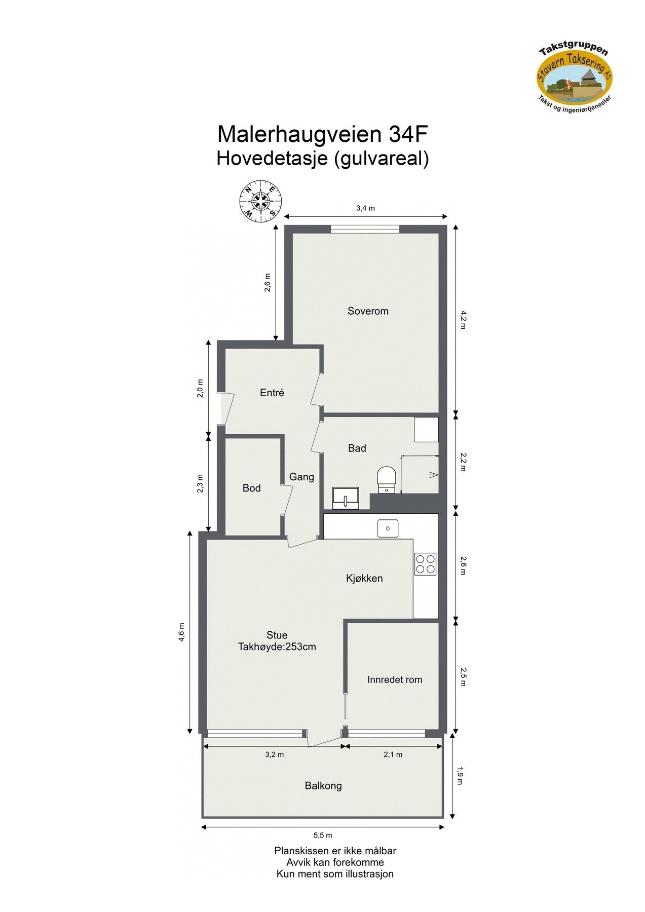 Plantegning - Malerhaugveien 34F Galleribilde