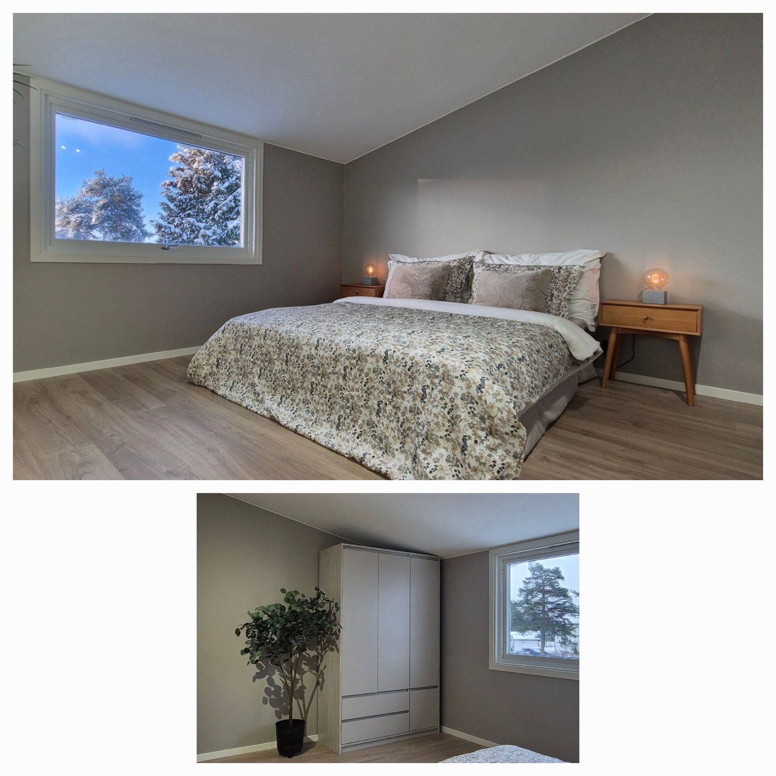 Soverom 1: Romslig hovedsoverom med god plass til dobbeltseng og rolige omgivelser. Galleribilde