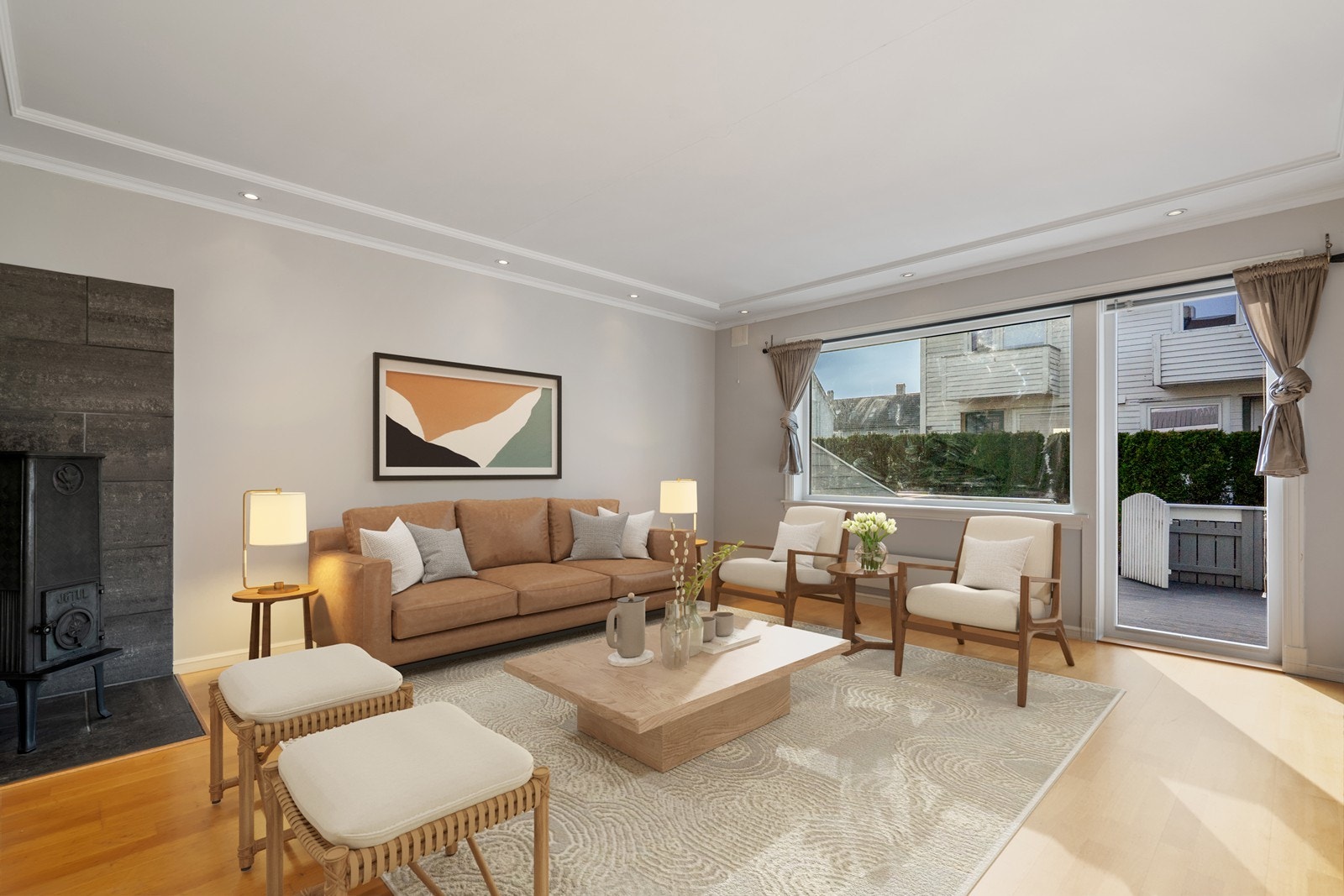 Digitalt innredet, rommet fremstår tomt Galleribilde