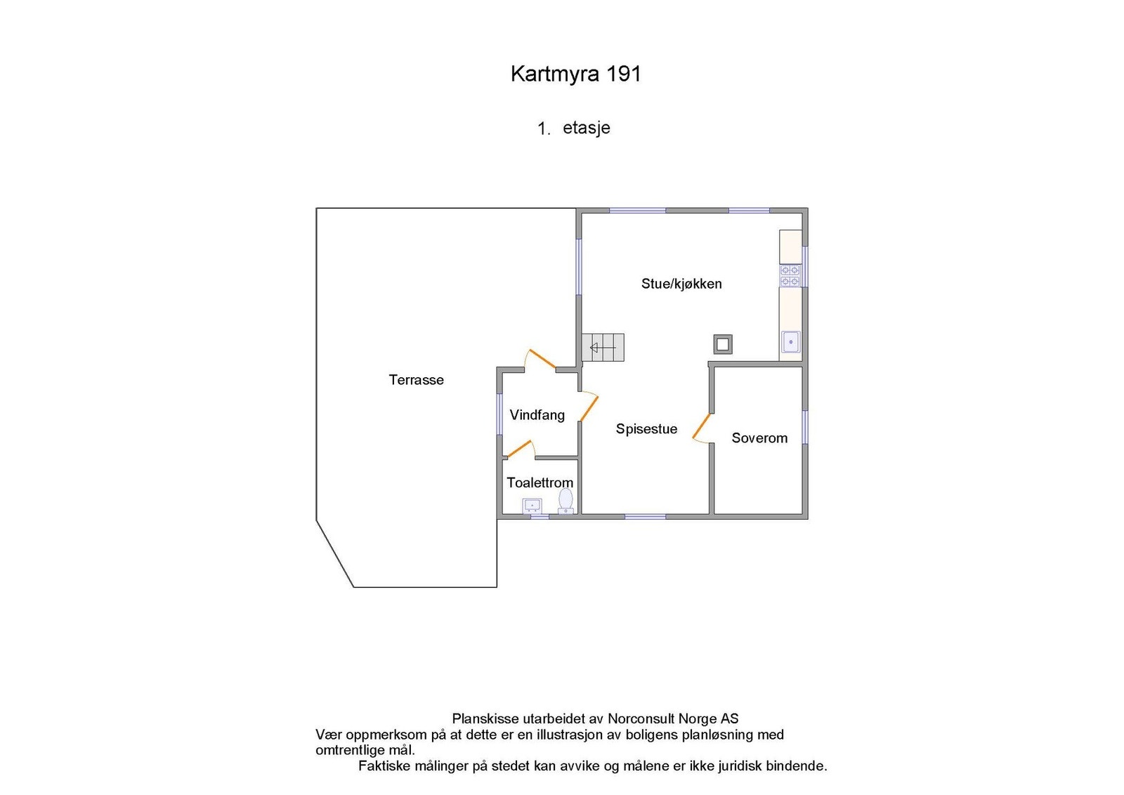 Hyttens planskisse - 1. Etasje Galleribilde