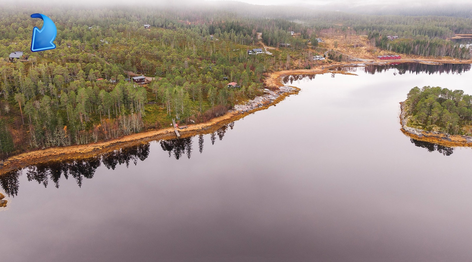 Dronebilde over nærområdet Galleribilde