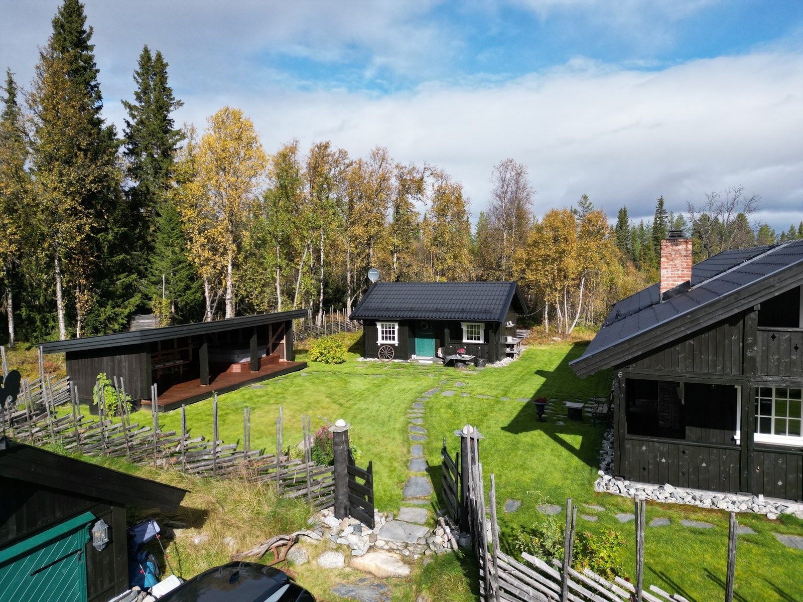 En innholdsrik fritidseiendom bestående av hytte, anneks, uthus og gapahuk med jacuzzi! Galleribilde
