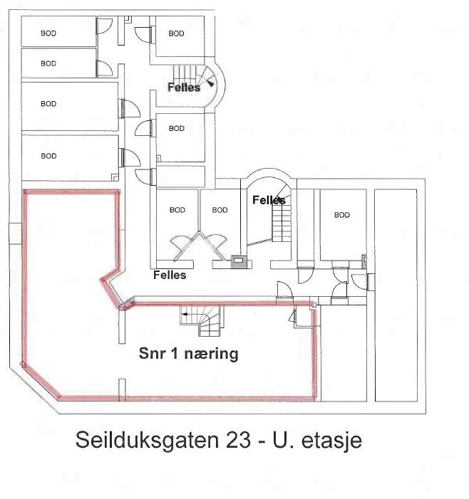 Plantegning av kjeller etasje Galleribilde