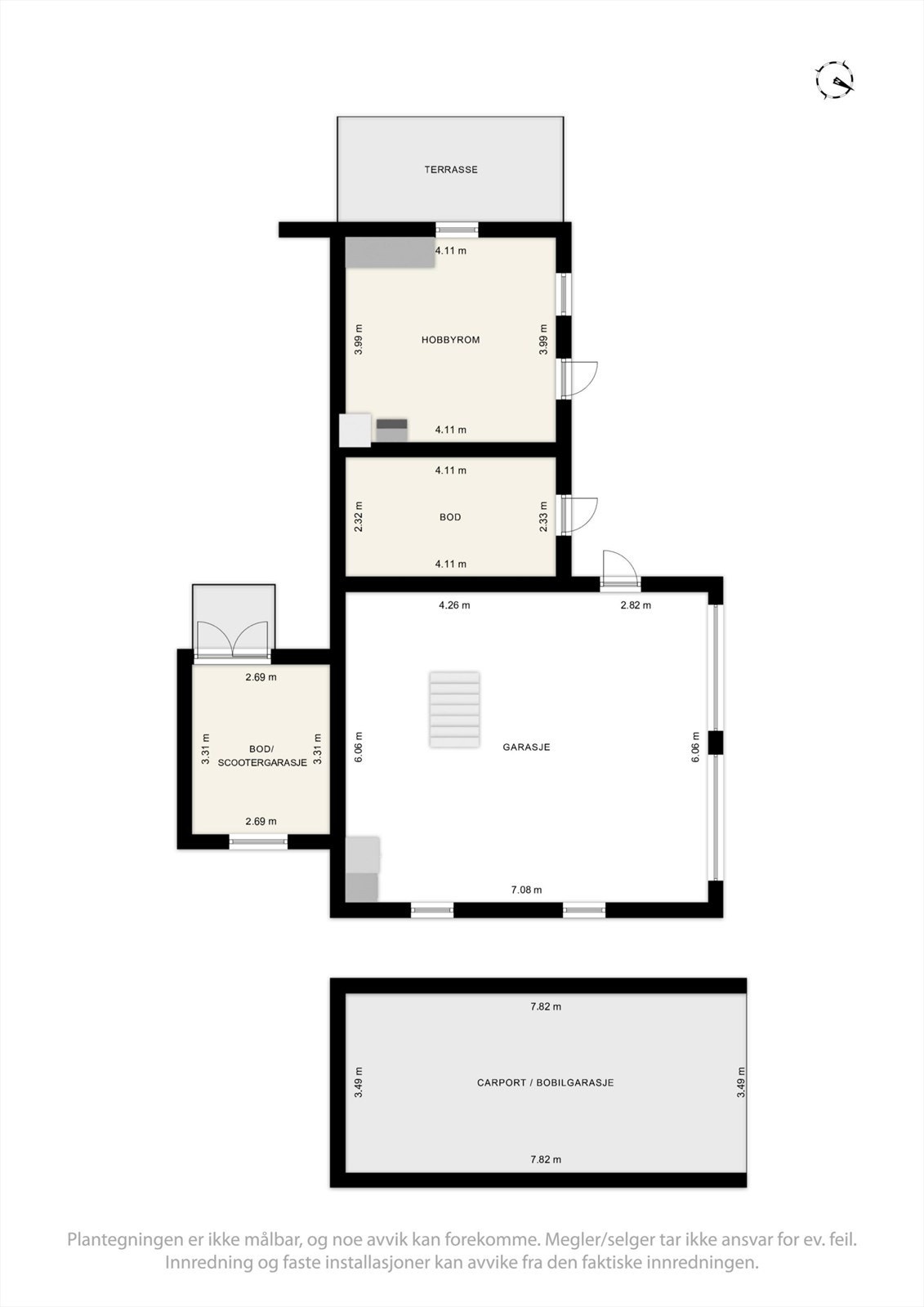 Plantegning - Garasjebygg Galleribilde