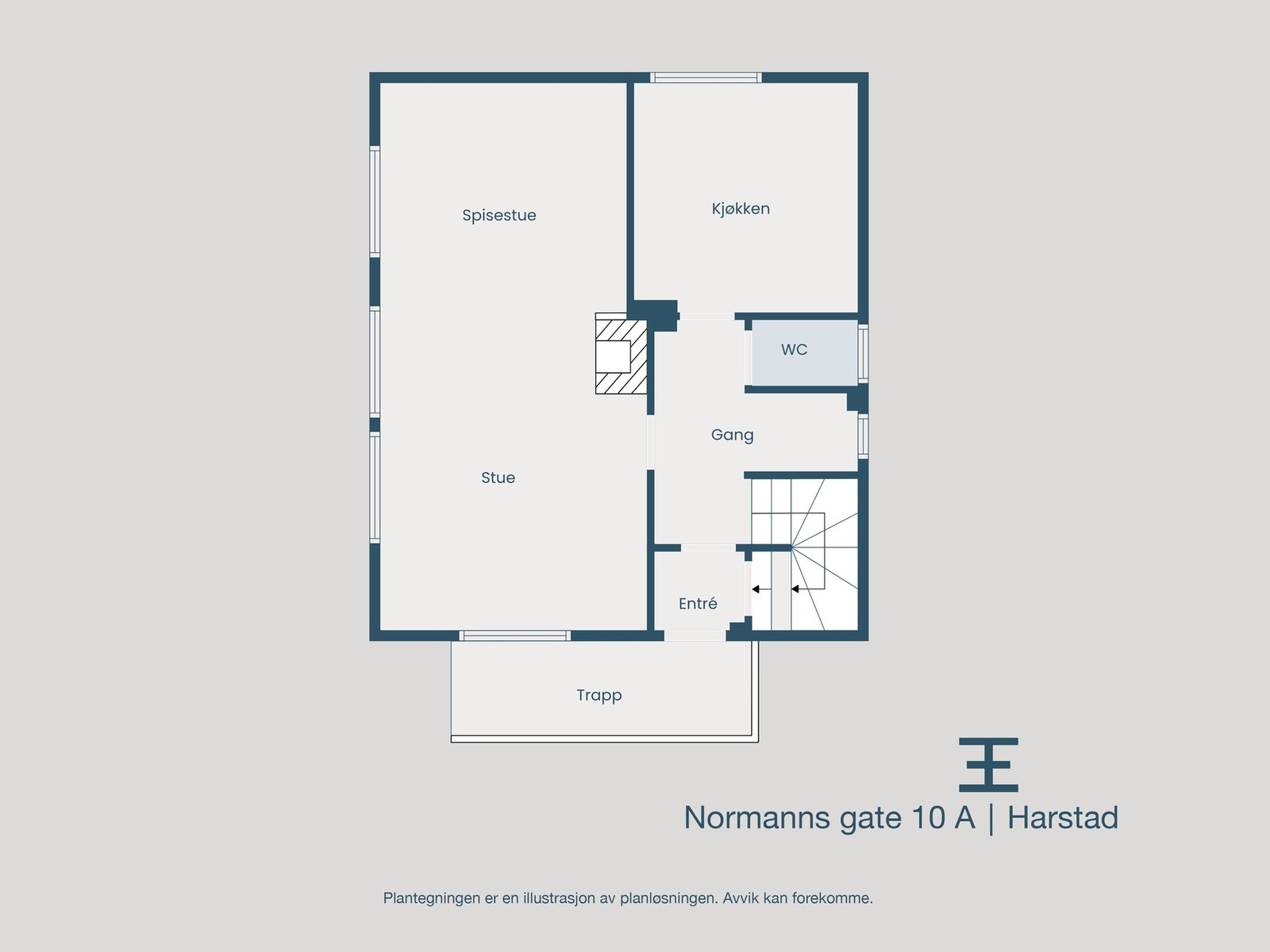 Plantegning 1. etasje Galleribilde