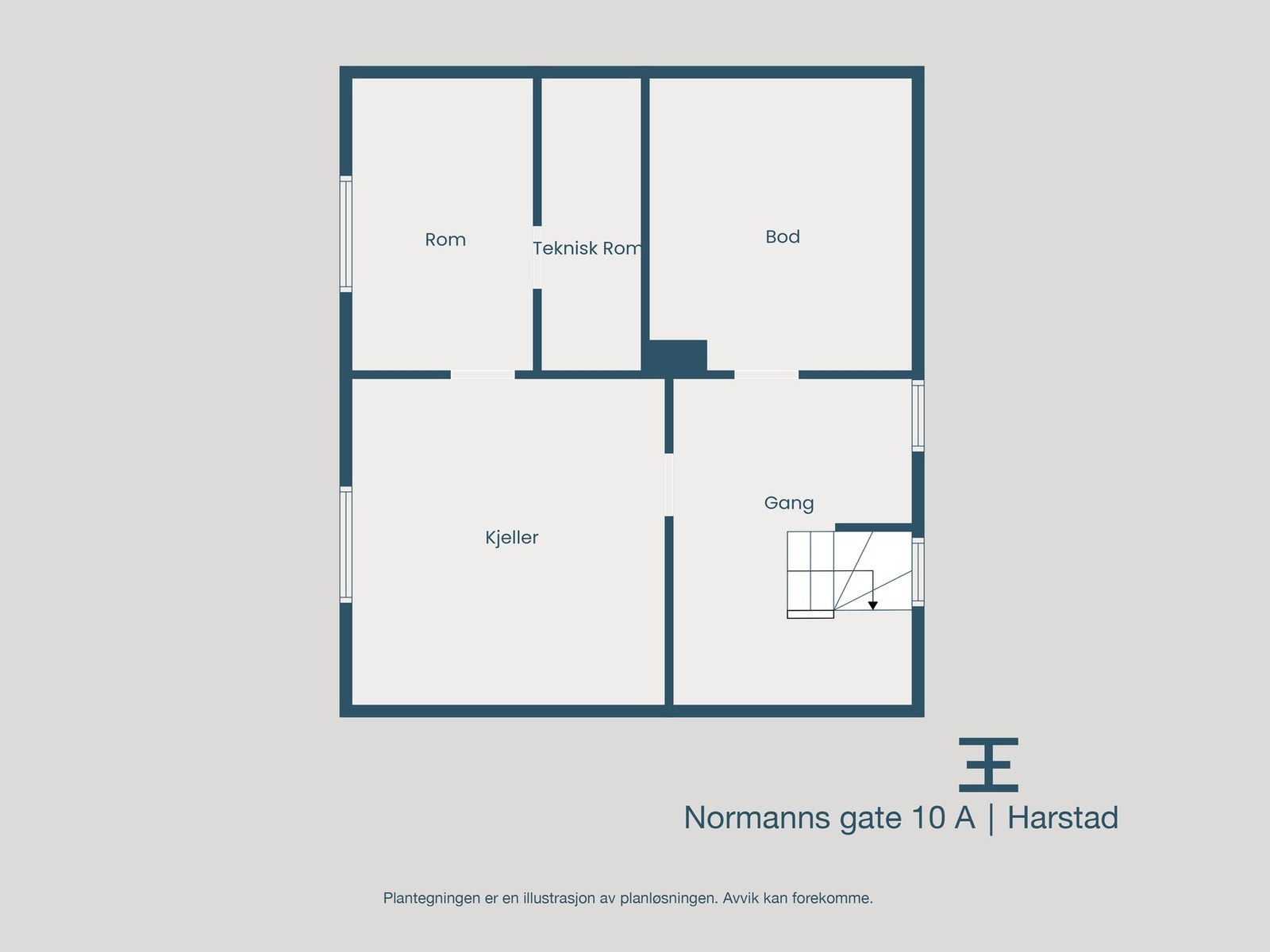 Plantegning kjeller Galleribilde