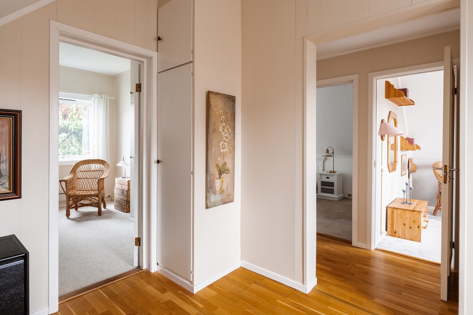 Gangen i andre etasje fordeler tilgangen til soverommene. Galleribilde