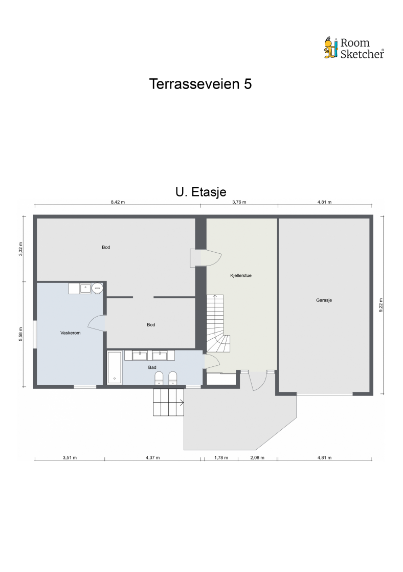 Plantegning underetasje. Galleribilde