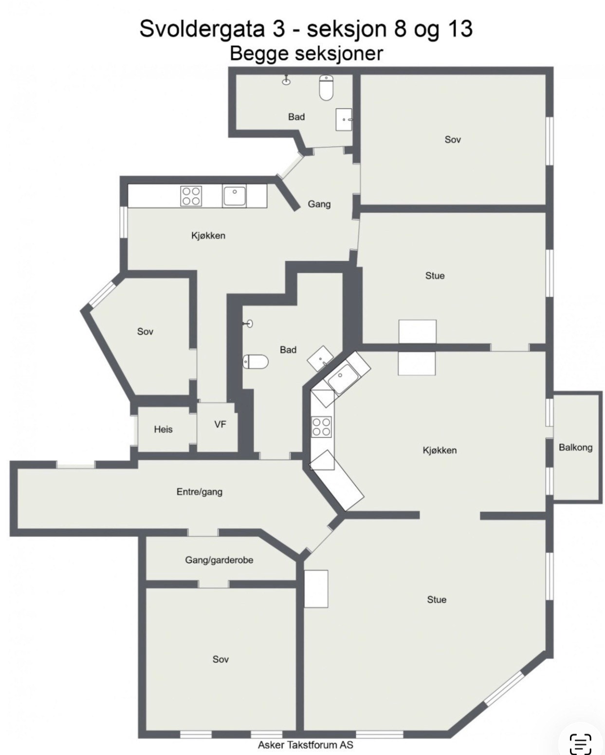 Seksjonene samlet. Galleribilde