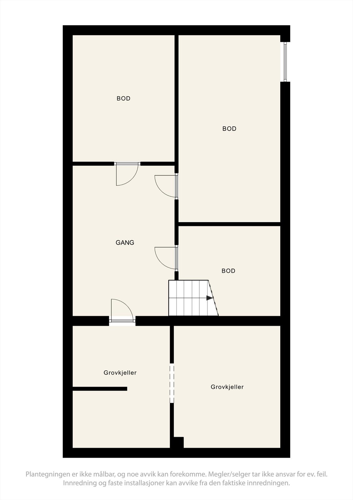 Plantegning, kjeller. Galleribilde