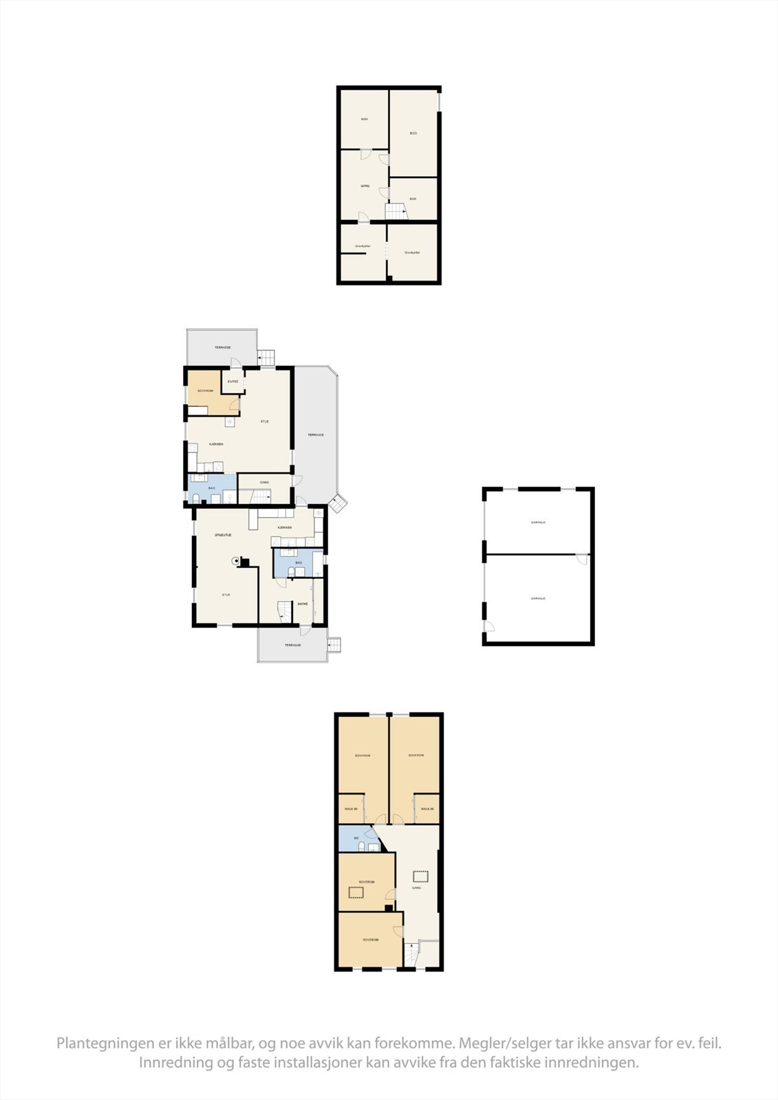 Eneboligen har en innholdsrik planløsning fordelt på tre plan, og inkluderer en separat utleiedel med egen inngang Galleribilde