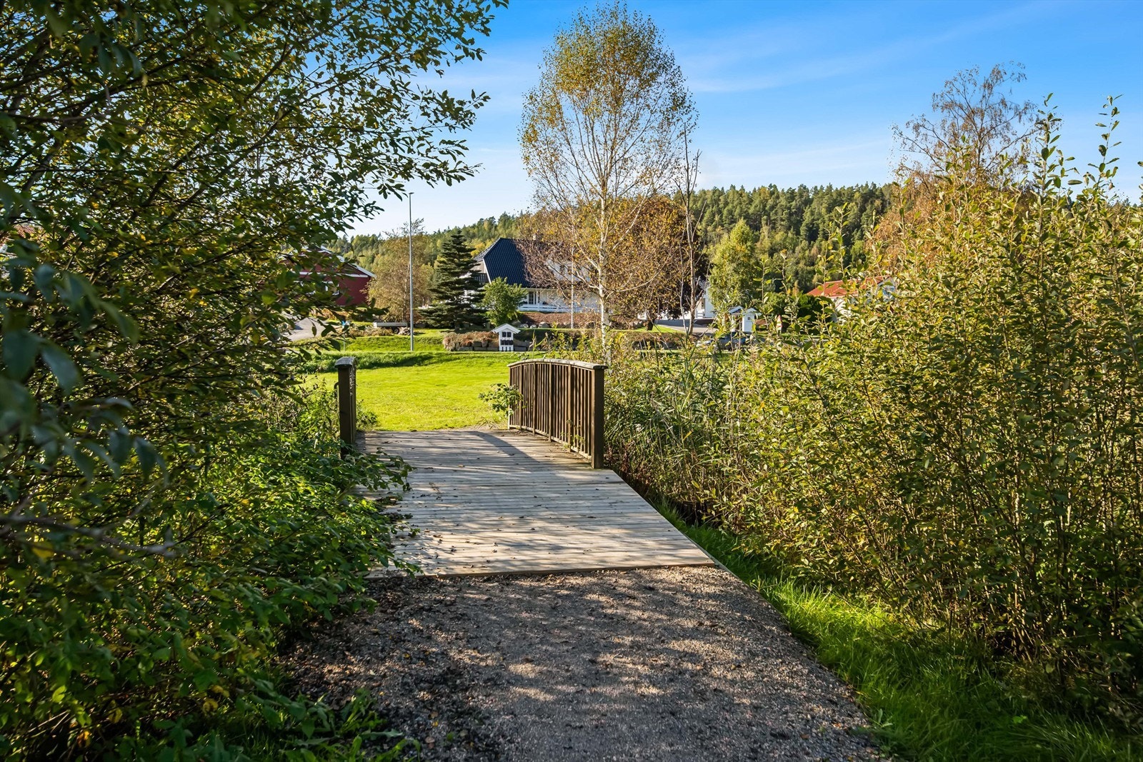 Stien rundt vannet er også opplyst med lamper langs hele runden. Galleribilde