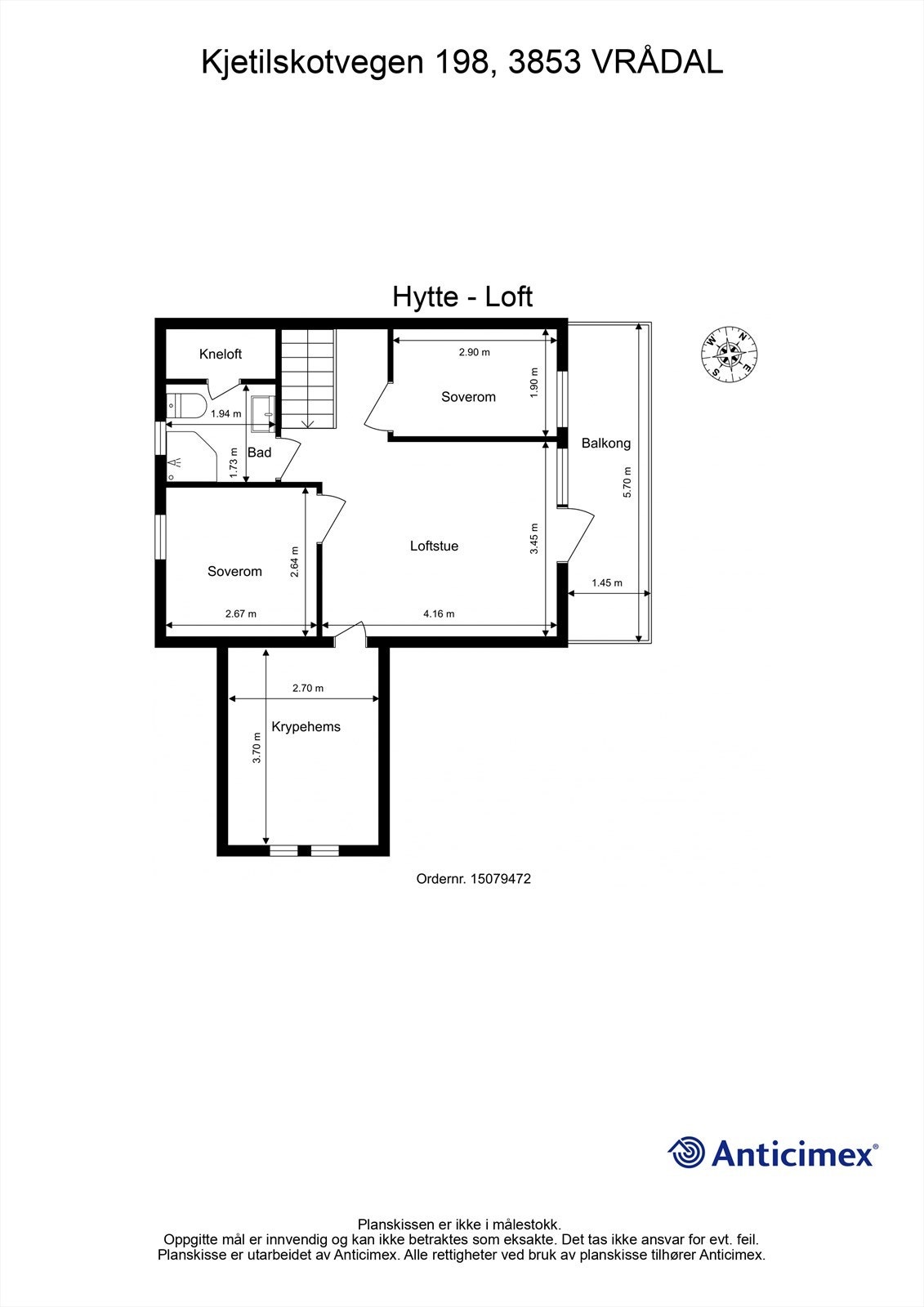 Loftsetasjen med bla. 2 soverom, bad, loftsstue og stort hemsrom Galleribilde