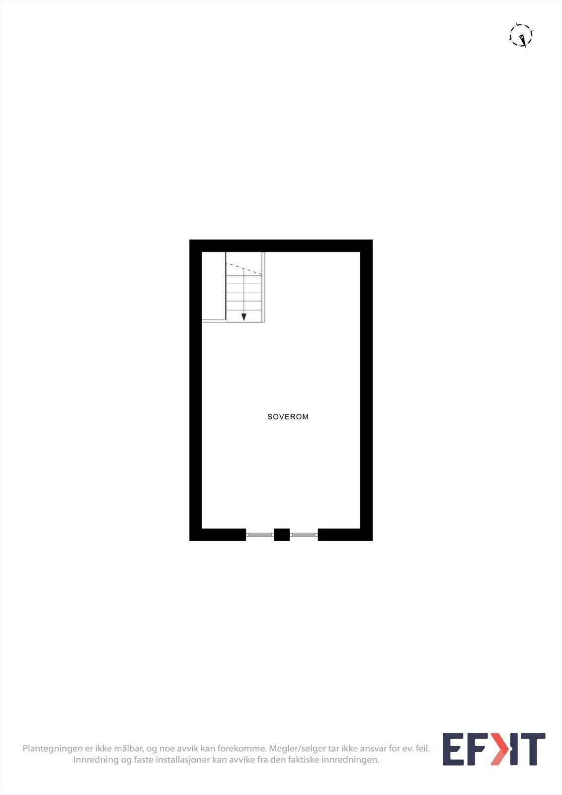 Planløsningen for loftsetasjen, som er innredet som en loftstue. Galleribilde