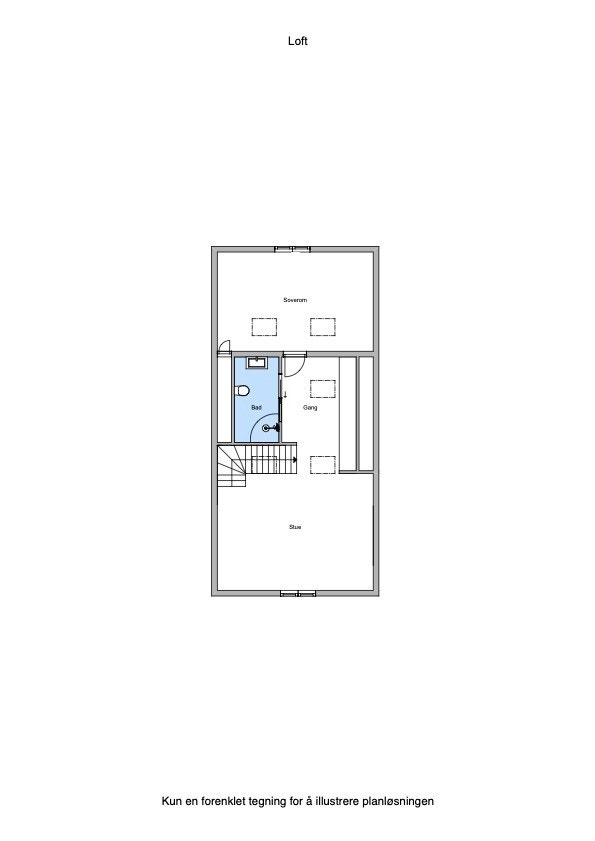 Portnerbolig, loft: 30 kvm BRA-i Galleribilde
